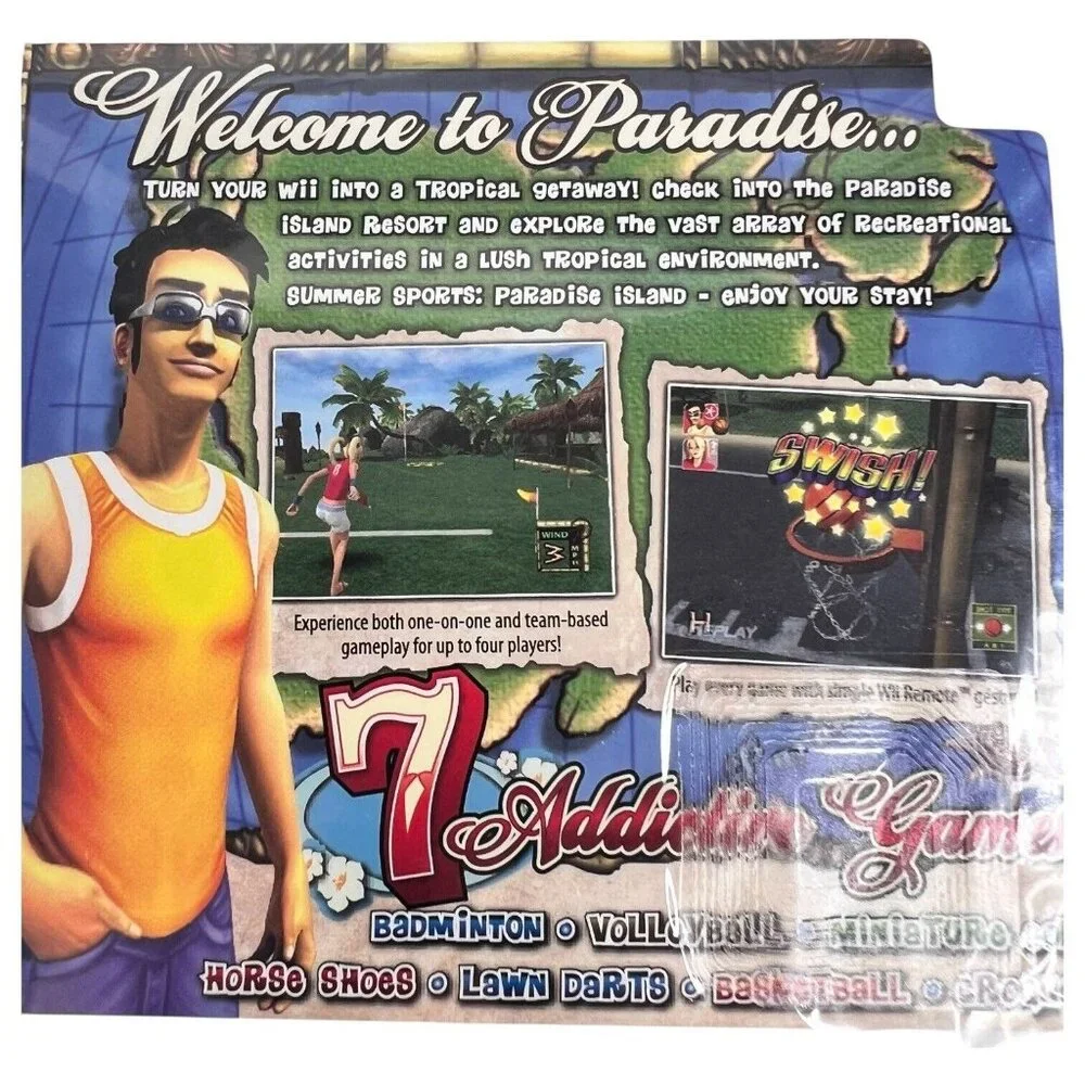 Nintendo Wii Game Summer Sports Paradise Island 2007 New Sealed 7‎ Games